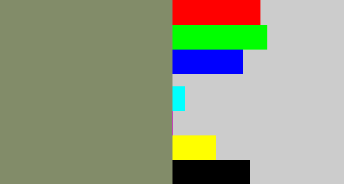 Hex color #828c69 - brown grey