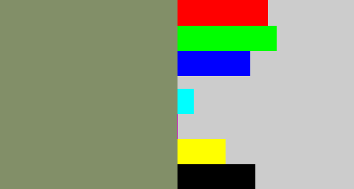 Hex color #828f68 - green grey