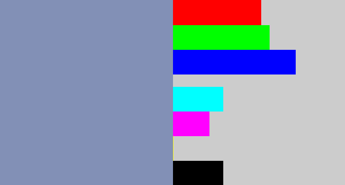 Hex color #8290b6 - bluey grey