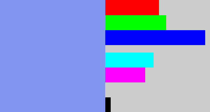 Hex color #8295f1 - periwinkle blue
