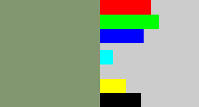 Hex color #82966f - green grey