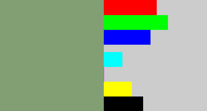 Hex color #829f74 - greeny grey