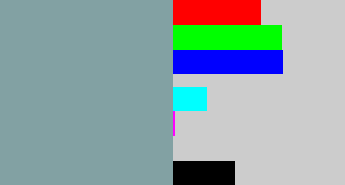Hex color #82a1a3 - bluey grey