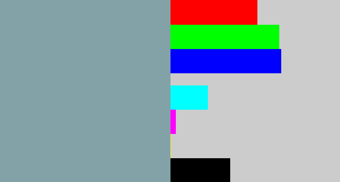 Hex color #82a2a7 - bluegrey