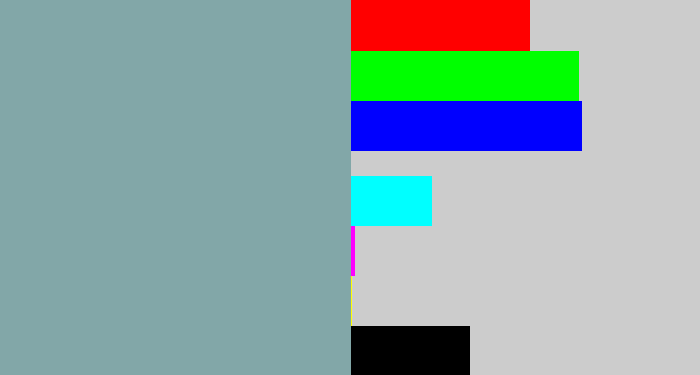 Hex color #82a7a8 - bluegrey