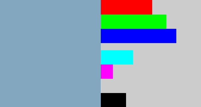 Hex color #82a7be - bluegrey