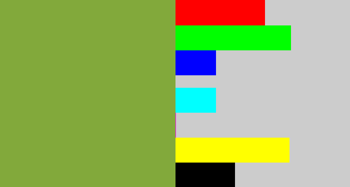 Hex color #82a93b - avocado
