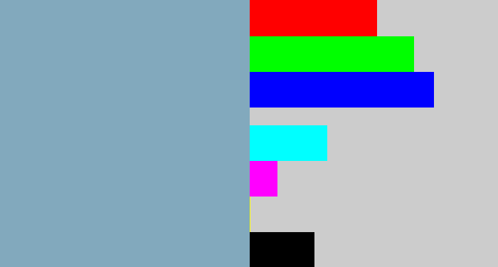 Hex color #82a9bd - bluegrey