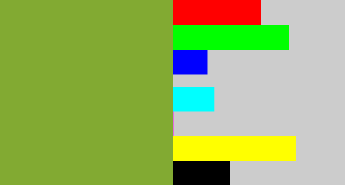 Hex color #82aa32 - avocado