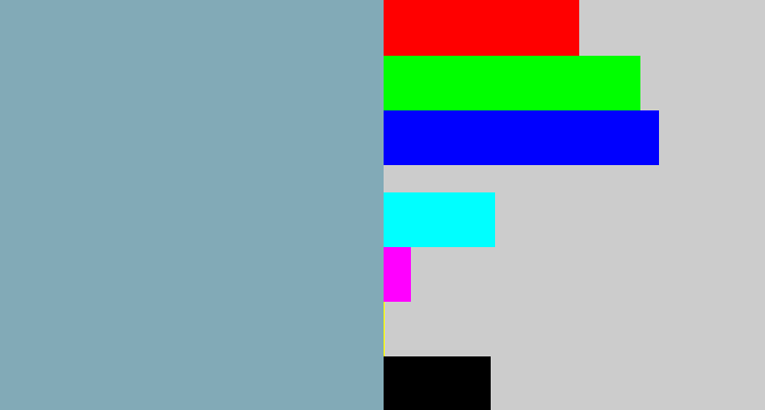 Hex color #82aab7 - bluegrey