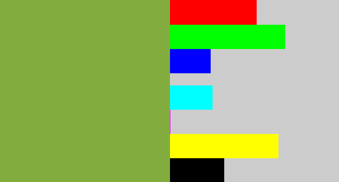 Hex color #82ad3e - avocado