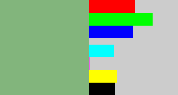 Hex color #82b57c - sage green