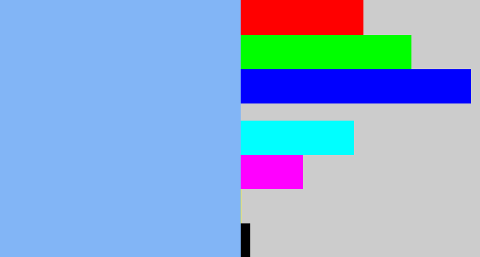 Hex color #82b5f6 - carolina blue