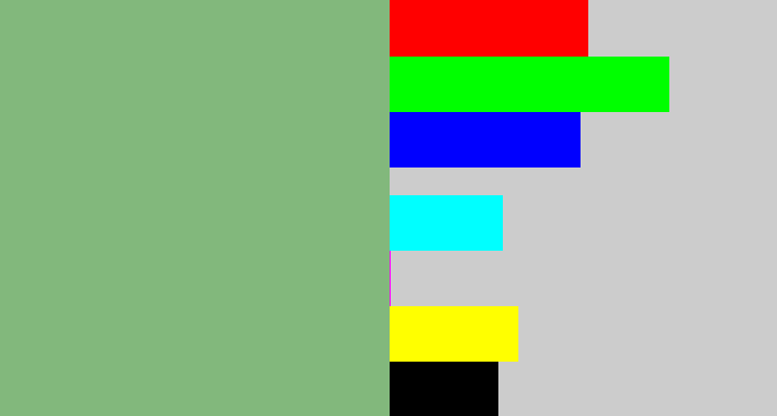 Hex color #82b87c - sage green