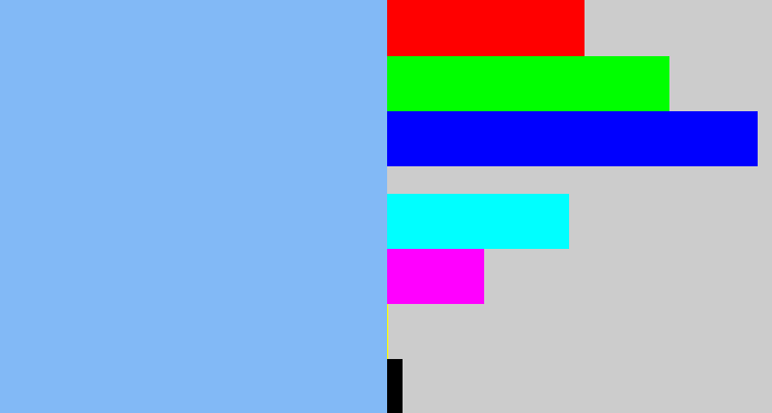 Hex color #82b9f6 - carolina blue