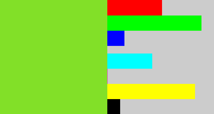 Hex color #82e028 - apple green
