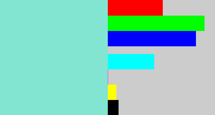 Hex color #82e5d2 - light turquoise