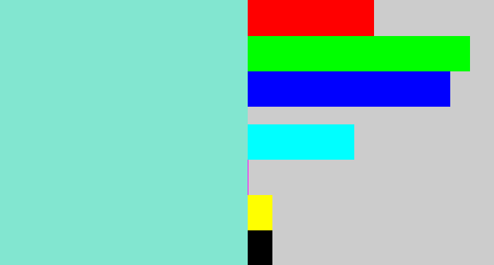 Hex color #82e6d0 - light turquoise