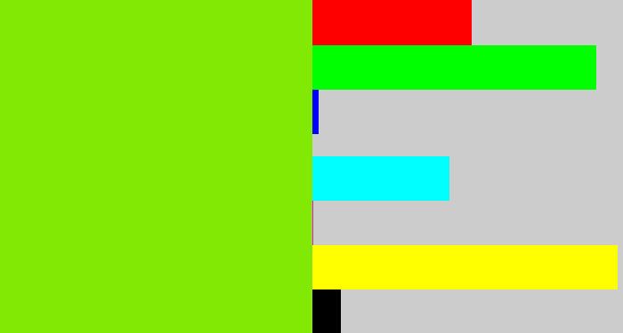 Hex color #82e904 - bright lime