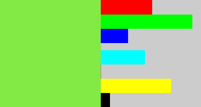 Hex color #82e945 - kiwi green