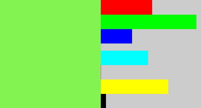 Hex color #82f350 - kiwi green