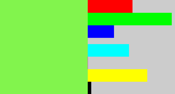 Hex color #82f44d - kiwi green