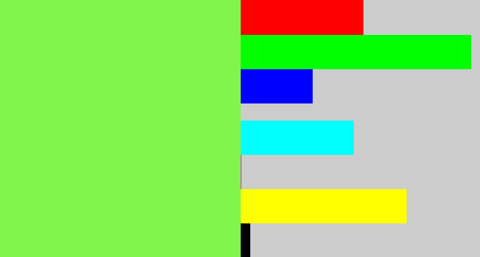 Hex color #82f54c - kiwi green