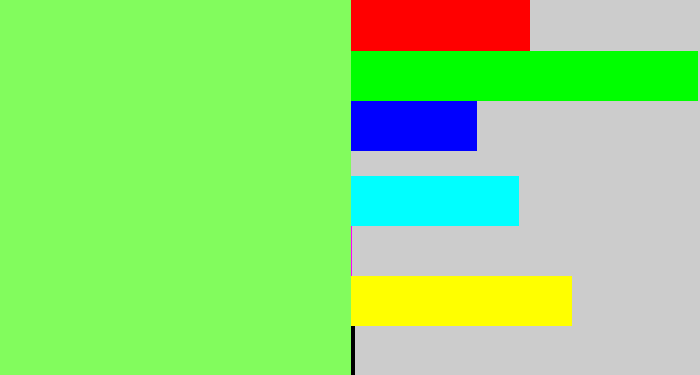 Hex color #82fc5d - lighter green