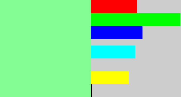 Hex color #82fd92 - baby green