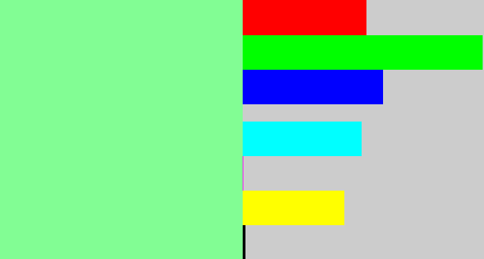 Hex color #82fd94 - baby green