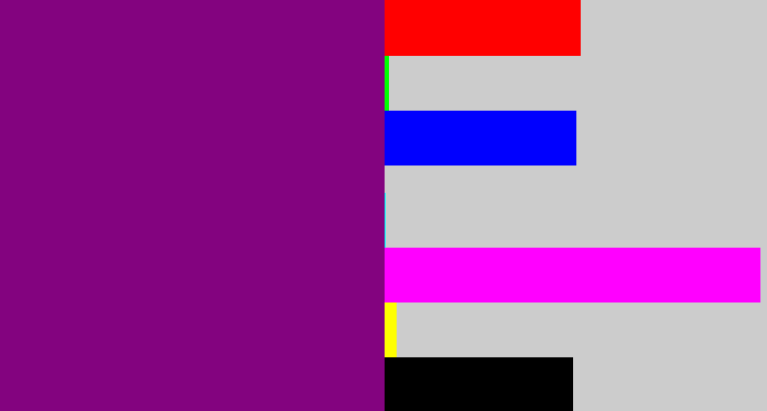 Hex color #83037f - darkish purple