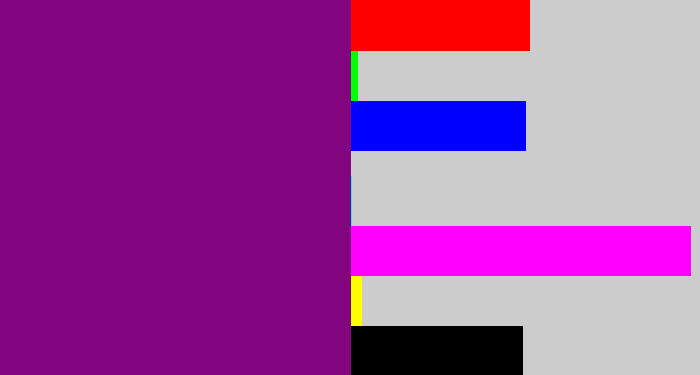 Hex color #83047f - darkish purple