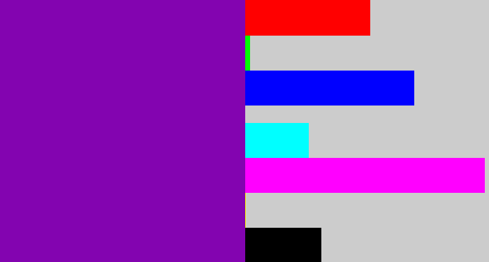 Hex color #8304b0 - purple