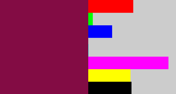 Hex color #830c44 - red purple