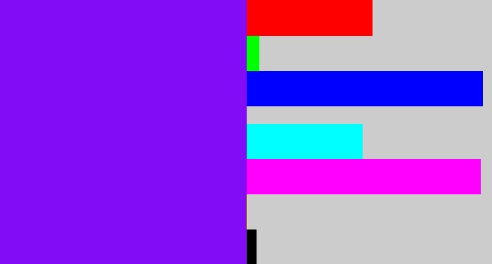 Hex color #830cf6 - vivid purple