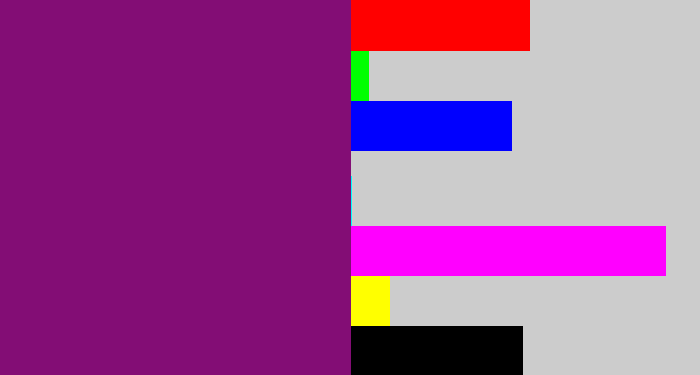Hex color #830d75 - darkish purple