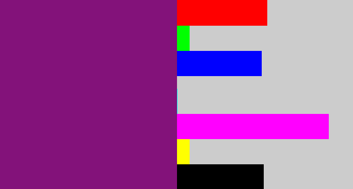 Hex color #83127a - darkish purple