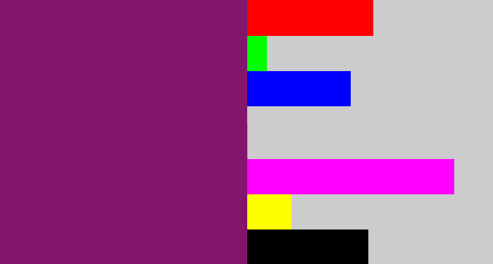 Hex color #83156b - darkish purple