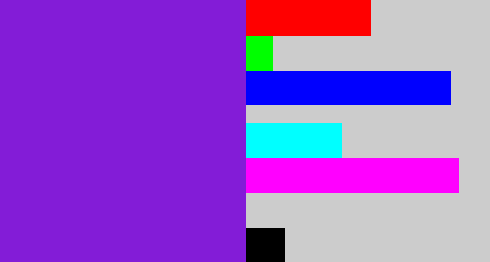 Hex color #831cd7 - violet