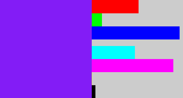 Hex color #831cf6 - violet