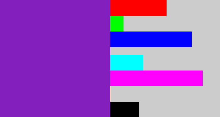 Hex color #831fbc - purple