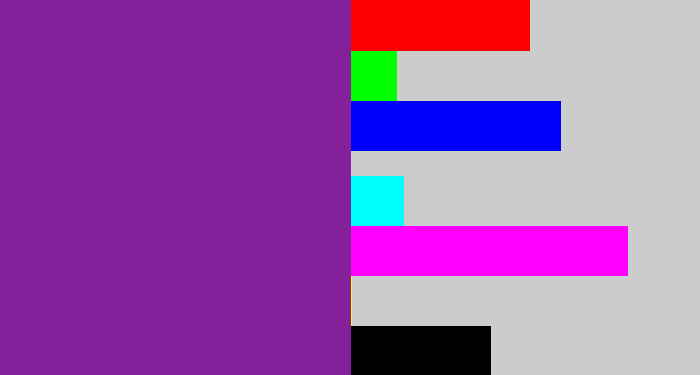 Hex color #83209a - purple
