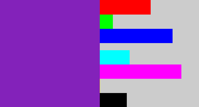 Hex color #8322ba - purple