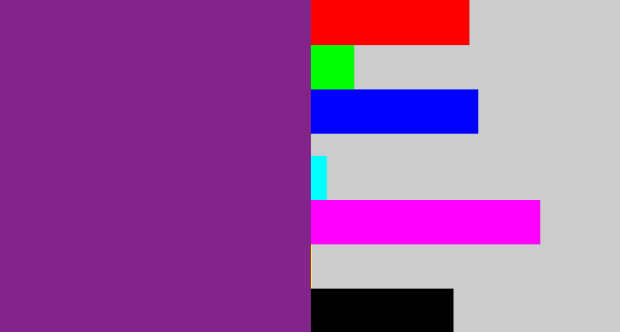 Hex color #83248a - purple