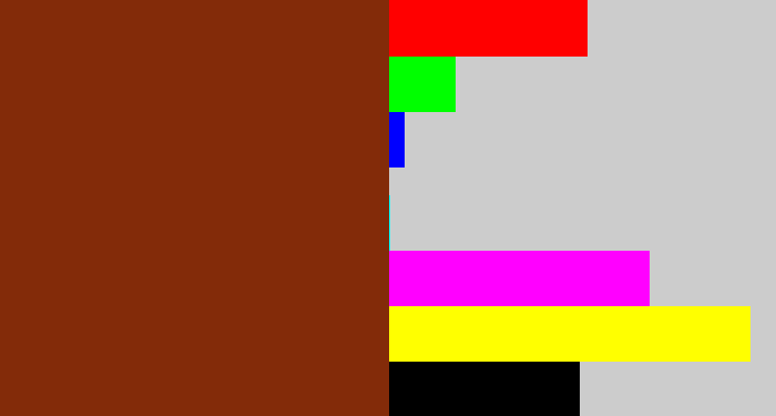 Hex color #832b09 - reddish brown