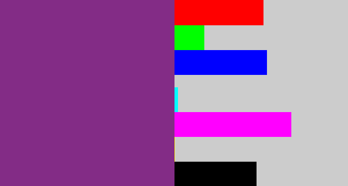 Hex color #832c86 - warm purple