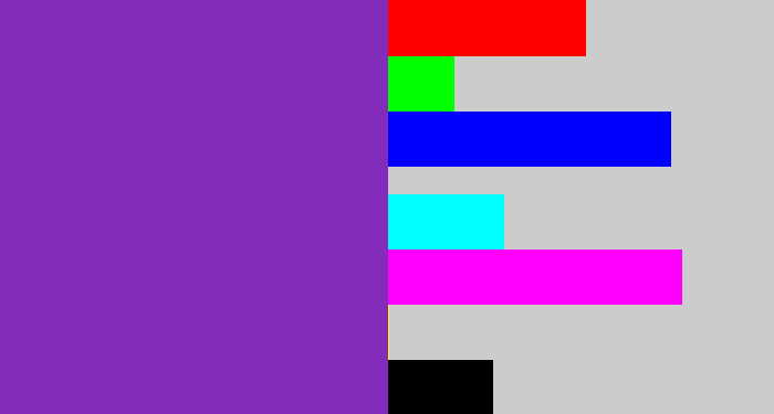 Hex color #832cbb - purply
