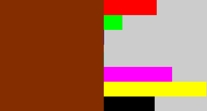 Hex color #832d01 - rust brown