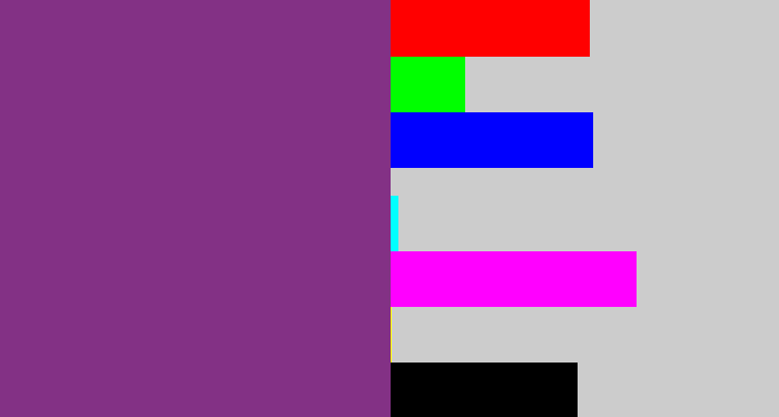 Hex color #833185 - warm purple