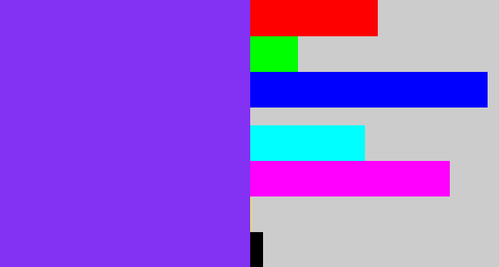 Hex color #8331f3 - bluish purple